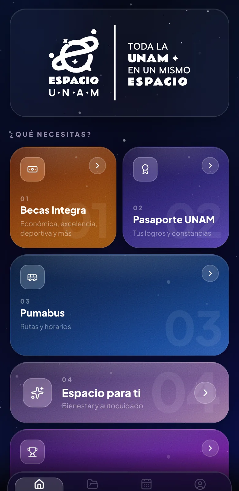 Pantalla del paso 3: Toca la tarjeta «Becas Integra»